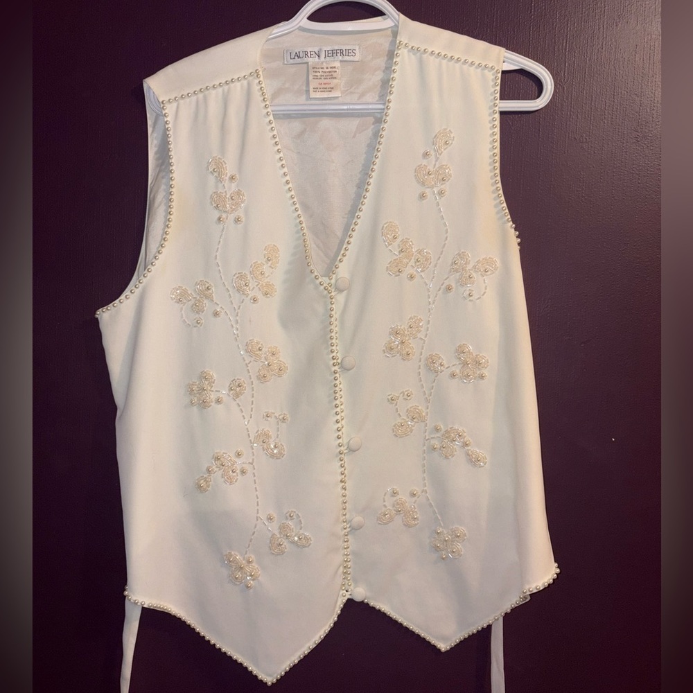 Cream Embroidered Women's Top